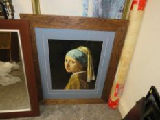 TWO MODERN MIRRORS AND PRINTS