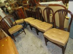 A SET OF SIX ANTIQUE MAHOGANY WHEATSHEAF DINING CHAIRS