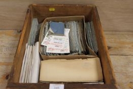 A TRAY OF VINTAGE 'CHEQUE' EPHEMERA