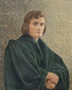 A OIL ON CANVAS PORTRAIT STUDY SIGNED LOWER LEFT S.E.WHARTON