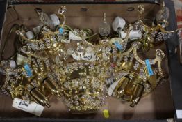 A BOX OF DECORATIVE BRASS LIGHTS