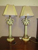 A PAIR OF MODERN 'PALM TREE' TABLE LAMPS