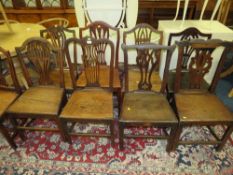 A COLLECTION OF NINE ASSORTED 19TH CENTURY OAK COUNTRYMADE DINING CHAIRS