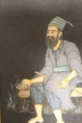 A GOUACHE STUDY OF A SEATED, BEARDED EASTERN MAN