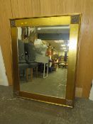 A LARGE RECTANGULAR MODERN GILT MIRROR 126 X 100 CM