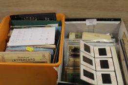 A COLLECTION OF VINTAGE POSTCARDS, SLIDES, ETC