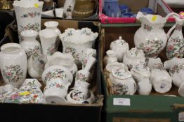 TWO TRAYS OF MOSTLY AYNSLEY PEMBROKE CHINA TO INCLUDE VASES, JUGS, ETC