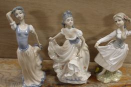 THREE SPANISH TENGRA FIGURINES