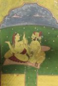 A 19TH CENTURY MIXED MEDIA INDIAN EROTIC SCENE