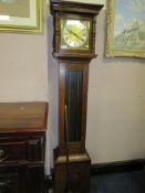 A MODERN TRIPLE WEIGHT LONGCASE CLOCK WITH GLASS FRONT