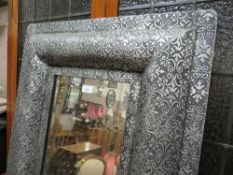 A MODERN RECTANGULAR WALL MIRROR 77 X 66 CM