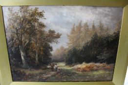 WILLIAM HENRY VERNON (1820-1909). Summer Track, signed lower left, oil on canvas, gilt framed, 24.