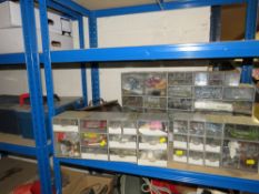 A QUANTITY OF SCREWS, CABINETS AND TOOLBOXES ETC