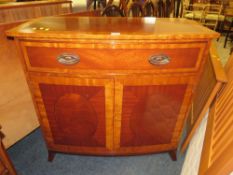 A REPRODUCTION MAHOGANY CROSSBANDED CABINET, H 93 CM, W 96 CM