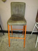 A MODERN LEATHER BAR STOOL