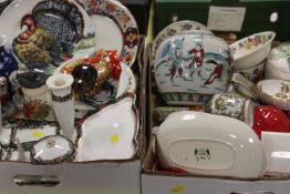 TWO TRAYS OF ASSORTED CERAMICS TO INCLUDE ORIENTAL EXAMPLES