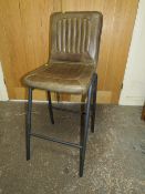 A MODERN LEATHER BAR STOOL
