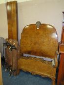 A PAIR OF VINTAGE WALNUT BEDFRAMES