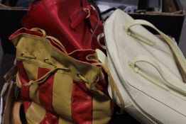 A TRAY OF ASSORTED LEATHER HANDBAGS TO INCLUDE RADLEY ETC