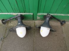 A PAIR OF RAILWAY STYLE LANTERNS