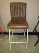 A MODERN LEATHER BAR STOOL