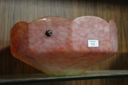 AN EARLY TO MID CENTURY VINTAGE MOTTLED GLASS CEILING SHADE