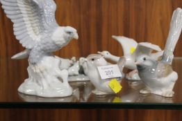 TWO LLADRO GEESE FIGURINES ETC