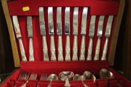 A CANTEEN OF KINGS PATTERN CUTLERY - CONTENTS UNCHECKED