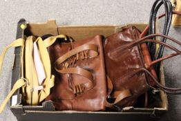 A TRAY OF GOOD QUALITY LEATHER LADIES HANDBAGS