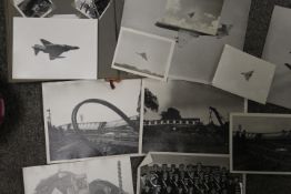 A SELECTION OF CATALOGUES AND EPHEMERA TO INCLUDE VINTAGE BLACK & WHITE LOCOMOTIVE CRASH SCENE