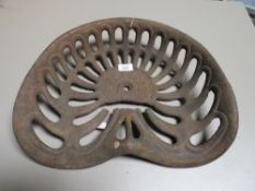 A CAST METAL VINTAGE BAMFORDS TRACTOR SEAT A/F