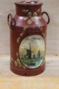 LARGE VINTAGE HANDPAINTED MILK CHURN