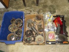 THREE TRAYS OF ASSORTED CAR PARTS AND SPARK PLUGS - MAINLY RELATING TO BENTLEY VEHICLES