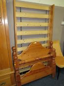 A MODERN PINE SINGLE BED FRAME