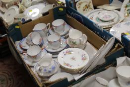 THREE TRAYS OF ASSORTED CERAMICS TO INCLUDE MINTON, ROYAL ALBERT ETC