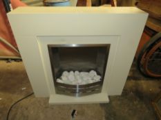 A MODERN ELECTRIC FIRE & SURROUND
