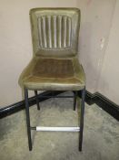 A MODERN LEATHER BAR STOOL
