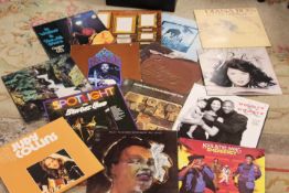 THREE CASES OF ASSORTED LP RECORDS TO INCLUDE TRAFFIC, STATUS QUO ETC