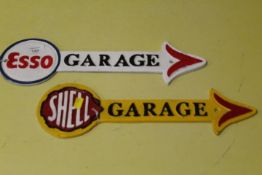 TWO REPRODUCTION CAST METAL GARAGE SIGNS - 1 x SHELL, 1 x ESSO (2)
