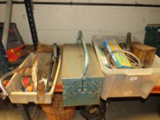 A METAL BOX AND CONTENTS TOGETHER WITH OTHER TOOLS (3)