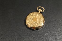 A CONTINENTAL FULL HUNTER FOB WATCH A/F - STAMPED 14K