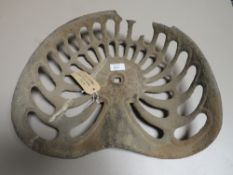 A VINTAGE ALBION CAST METAL TRACTOR SEAT A/F