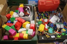 TWO TRAYS OF ASSORTED CHILDRENS TOYS (TRAY/S NOT INCLUDED)
