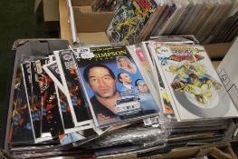 A TRAY OF ASSORTED COMICS, to include Nocturnals, The Simpson Story, Adam Wreck, The Warning,
