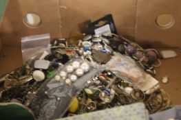A TRAY OF COSTUME JEWELLERY (TRAY/S NOT INCLUDED)