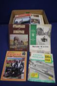 A TRAY OF RAILWAY RELATED BOOKS, to include Railway Modeller, Tramways and Urban transit etc