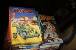 A COLLECTION OF ASSORTED CHILDRENS ANNUALS TO INCLUDE VICTOR, HOTSPUR ETC