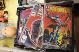 A TRAY OF COMICS TO INCLUDE PREDATOR, ROBOCOP, ETC (TRAY/S NOT INCLUDED)