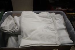 A TRAY OF LINEN (TRAY/S NOT INCLUDED)