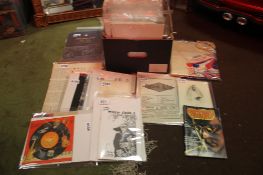 A TRAY OF ASSORTED EPHEMERA ETC TO INCLUDE STOCK LISTS, PHOTOGRAPHS, PORTRAITS ETC (TRAY/S NOT
